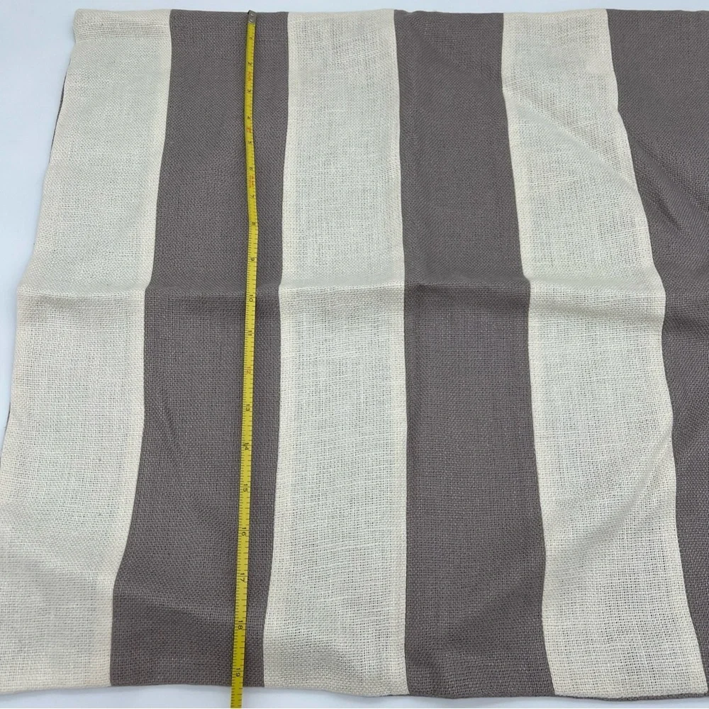 Pottery Barn Taupe And Cream Awning Stripe Linen 20x20 Pillow Cover NWOT